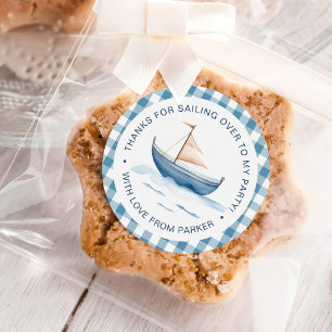 Adesivo Primeiro aniversario Azul Náutico Moderno