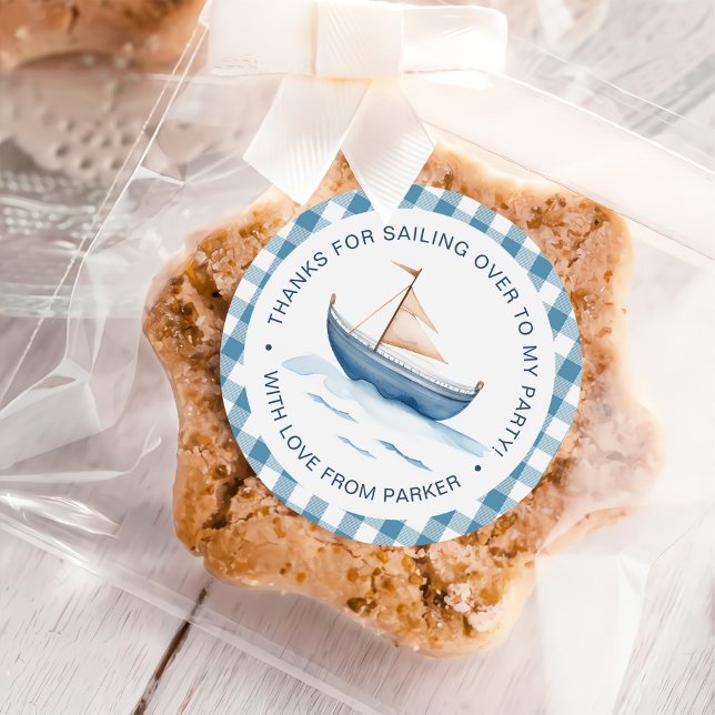 Adesivo Primeiro aniversario Azul Náutico Moderno (Criador carregado)