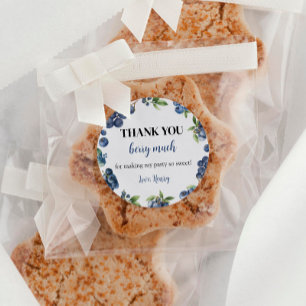 Adesivo Primeiro aniversario Blueberry Berry Sweet Obrigad