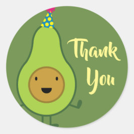Adesivo Primeiro aniversario Bonito Avocado Obrigado