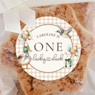 Adesivo Primeiro aniversario Castanho e Sortudo