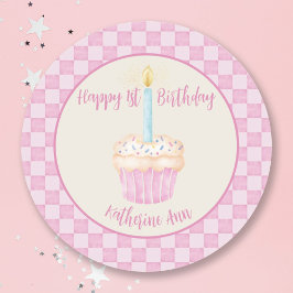 Adesivo primeiro aniversario Cupcake