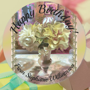 Adesivo Primeiro Aniversário das Flores da primavera PCM1