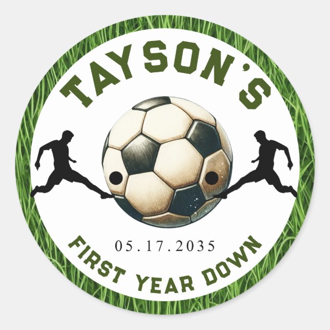 Adesivo Primeiro aniversario de 1º ano de queda do futebol (Frente)