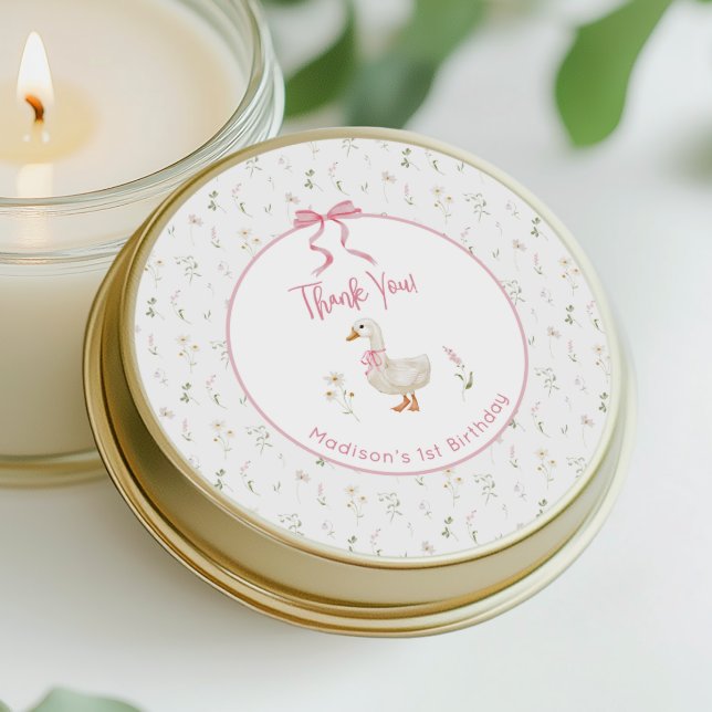 Adesivo Primeiro aniversario de Arco Rosa de Flor Selvagem (Criador carregado)