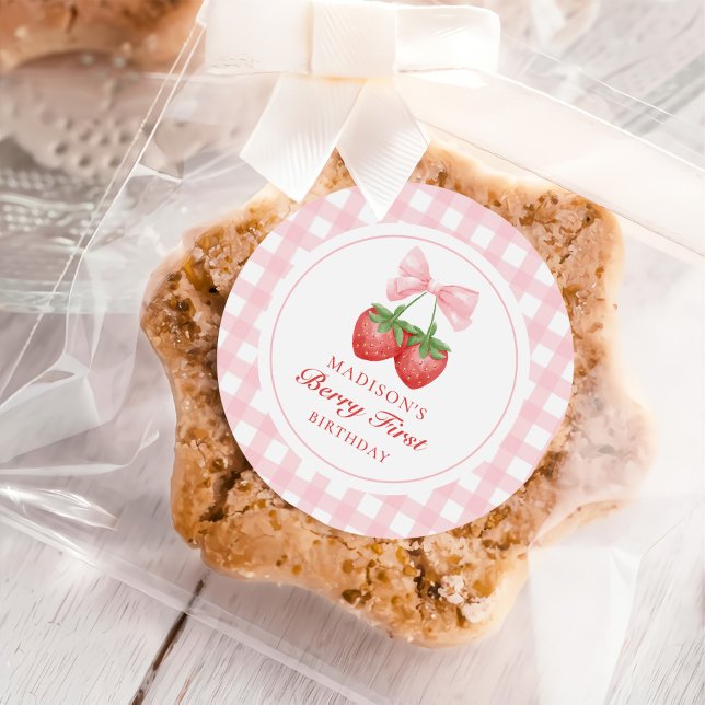 Adesivo Primeiro aniversario de Arco Rosa de Morango (Criador carregado)