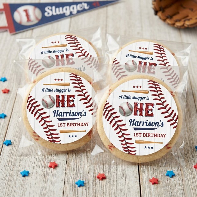 Adesivo Primeiro aniversario de beisebol para rapazes (Criador carregado)
