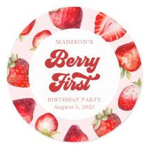 Primeiro aniversario de Berry Cute Modern Boho Str