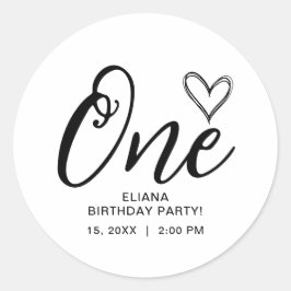 Adesivo Primeiro aniversario de Boho Mínimo Moderno