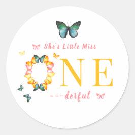 Adesivo Primeiro aniversario de Borboleta da Miss Onelinda