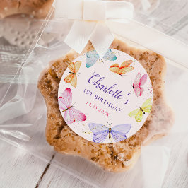 Adesivo Primeiro aniversario de Borboleta de Aquarela