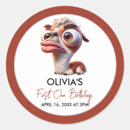 Adesivo Primeiro aniversario de Caricatura Engraçado Llama