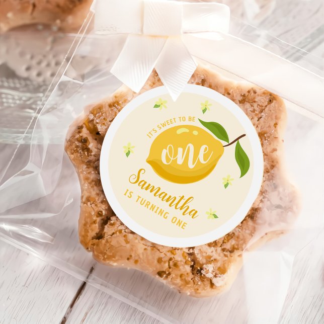 Adesivo Primeiro aniversario de citrinos de limão (Criador carregado)