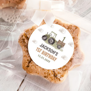 Adesivo Primeiro aniversario de Fazenda do trator de aquar