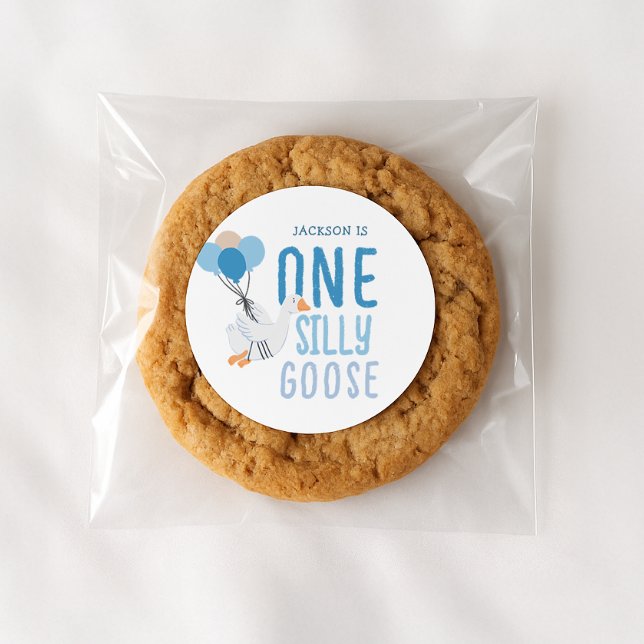 Adesivo Primeiro aniversario de ganso de Bobo azul (Criador carregado)