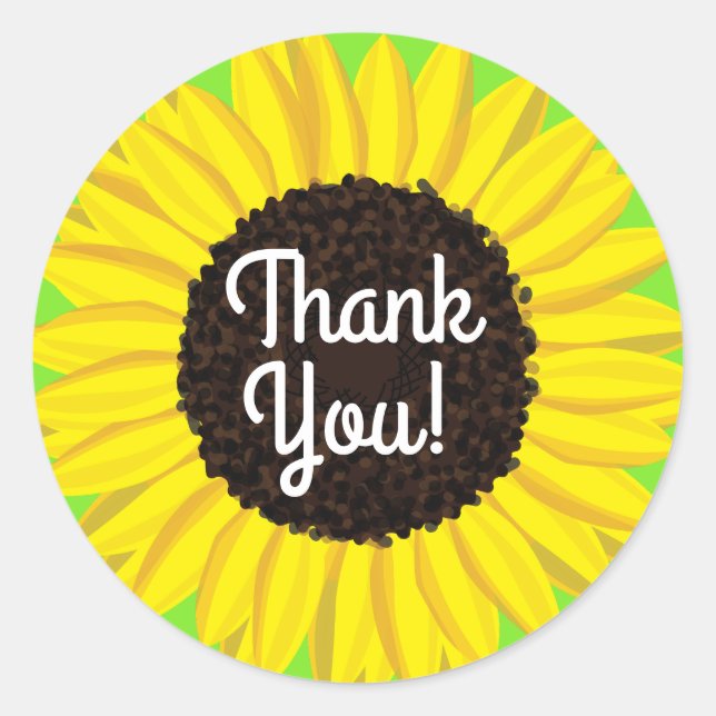 Adesivo Primeiro aniversario De Girassol, Bonito, Obrigado (Frente)