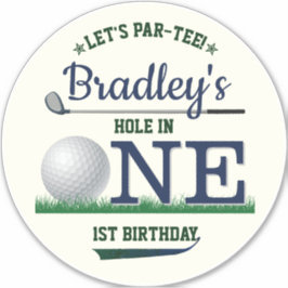 Adesivo Primeiro aniversario de Golf PAR-TEE Grande 8"