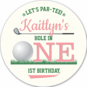 Adesivo Primeiro aniversario de Golf PAR-TEE Grande 8"