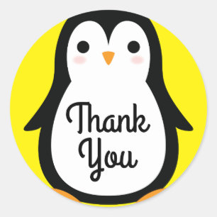 Adesivo primeiro aniversario De Inverno Pinguim Cute Obrig