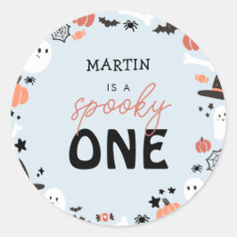 Adesivo Primeiro aniversario de Menino Moderno Cute Spooky