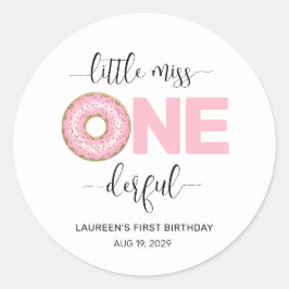 Adesivo Primeiro aniversario de MIs Pequeno e Rosa