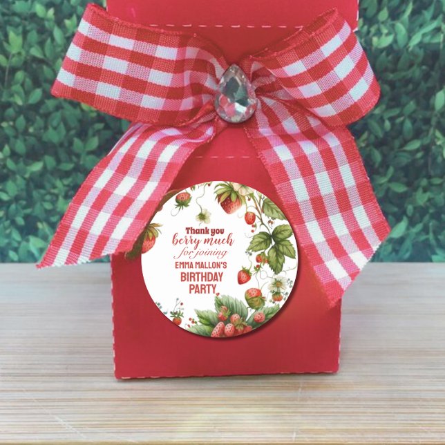 Adesivo Primeiro aniversario de morango Berry Primeiro Con (Criador carregado)