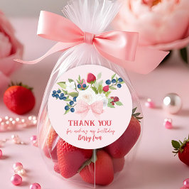 Adesivo Primeiro aniversario de morango Berry Sweet Pink