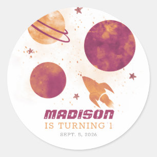 Adesivo Primeiro aniversario de Planeta Rapariga do Planet