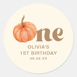 Adesivo Primeiro aniversario de Pumpkin de outono