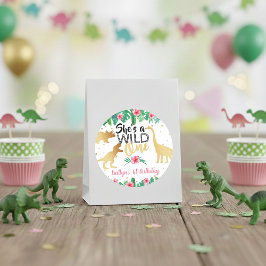 Adesivo Primeiro aniversario de Raparigas Dinossauras Selv