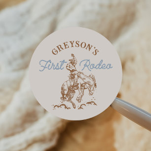 Adesivo Primeiro aniversario de Rodeio do Oeste do Cowboy