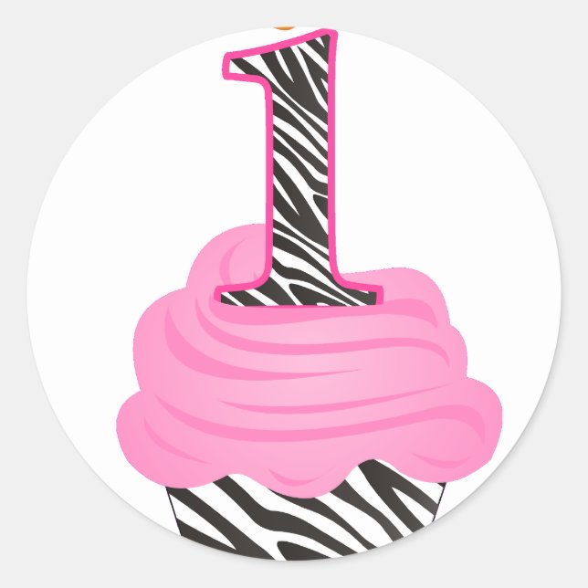 Adesivo primeiro aniversario Diva Cupcake (Frente)