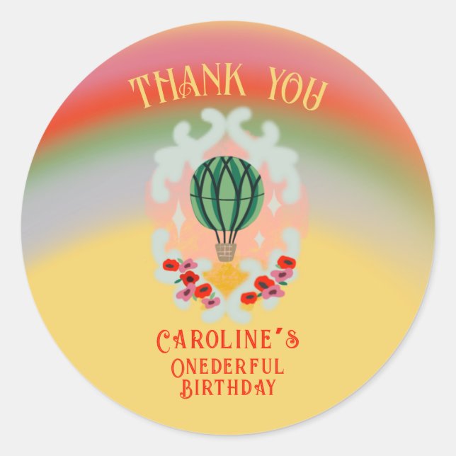 Adesivo Primeiro Aniversário do Air Balloon (Frente)