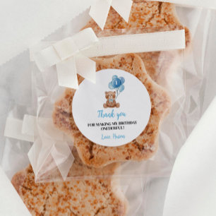 Adesivo Primeiro aniversario do Balão do Urso Azul