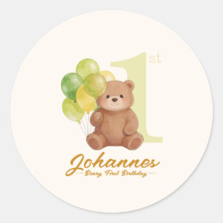 Adesivo Primeiro Aniversário do Beary