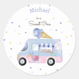Adesivo Primeiro aniversário do caminhão Doce Um sorvete