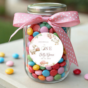 Adesivo primeiro aniversario do Cogumelo do Jardim Flor do