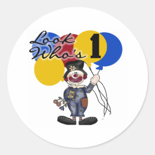 Adesivo Primeiro aniversario do palhaço de circo