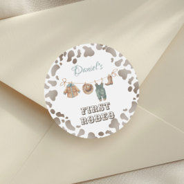 Adesivo Primeiro aniversário do Rodeo Cowboy Clothes Boy