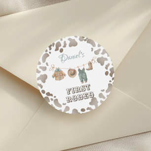 Adesivo Primeiro aniversário do Rodeo Cowboy Clothes Boy