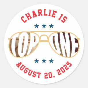 Adesivo Primeiro Aniversário do Tema do Piloto de Luta