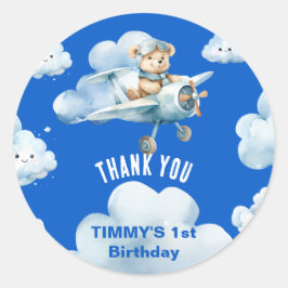 Adesivo Primeiro Aniversário do Urso de Teddy a Traçar um