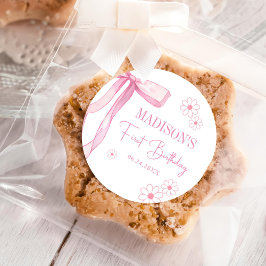 Adesivo Primeiro aniversario Elegante de Arco rosa