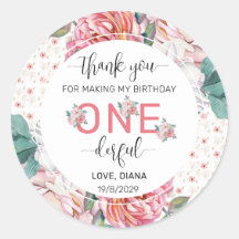 Primeiro aniversario Floral Rosa