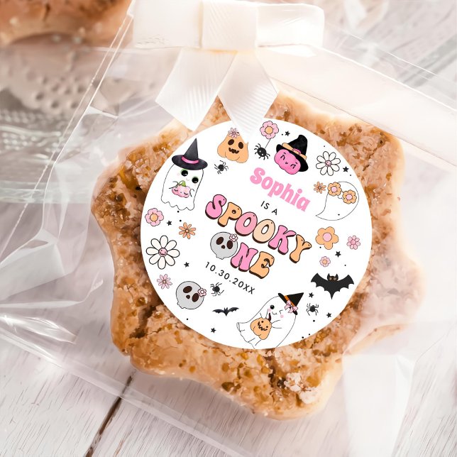 Adesivo Primeiro aniversario Halloween Groovy Ghost (Criador carregado)