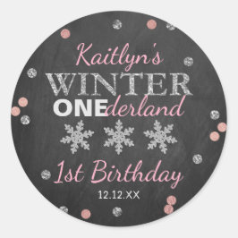 Adesivo Primeiro aniversario Inverno ONEderland Chalkboard