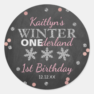 Adesivo Primeiro aniversario Inverno ONEderland Chalkboard