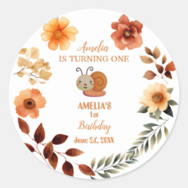 Adesivo Primeiro aniversario personalizado de flor silvest