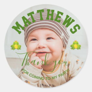 Adesivo Primeiro aniversario Príncipe Festa do Sapo Obriga