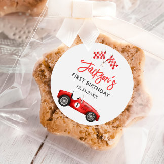 Adesivo Primeiro aniversario Race Car Red Racing Boy